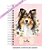 Caderneta Pet Cachorro Fêmea Floral Border Collie - Imagem 1