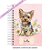 Caderneta Pet Cachorro Fêmea Floral Yorkshire - Imagem 1