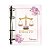 Fichário Personalizado Direito Dourado e Rosa Floral - Imagem 1