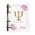 Fichário Personalizado Psicologia Dourado e Rosa Floral - Imagem 1