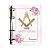 Fichário Personalizado Arquitetura Dourado e Rosa Floral - Imagem 1