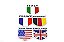 Emblema Bandeira Alemanha França Itália USA Inglaterra - Imagem 1