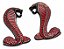 Par Emblemas Ford Shelby Maverick Cobra Gt Mustang Original Vermelha e Preta - Imagem 1