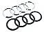 Emblema Tampa Traseira Logo Argolas Audi Nova Q3 Q5 Q7 23cm - Imagem 1