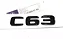 Emblema C63 Mercedes Benz Original Cromado Preto - Imagem 2