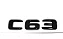 Emblema C63 Mercedes Benz Original Cromado Preto - Imagem 5