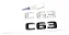 Emblema C63 Mercedes Benz Original Cromado Preto - Imagem 1