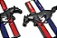 Par Emblemas Ford Mustang Lateral 302 Paralamas Shelby Preto - Imagem 3