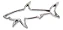 Emblema Tubarão Shark Traseira Carro Sport Tuning Prateado - Imagem 1