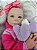 Bebê reborn menina, olhos azuis, cabelos castanhos pintados, kit-molde importado 2,1 kg e 52 cm - Imagem 2