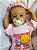 Bebê reborn menina birracial, cabelos afro pintados, molde importado - Imagem 5
