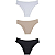 Del Rio Kit 3 Calcinhas Biquíni Cotton Mousse Branco Preto Tamanho G - Imagem 1