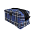 Necessaire Masculina Xadrez Azul com Preto e Branco - Imagem 1