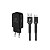 KIT CARREGADOR TURBO SLIM + CABO DUAL SHOCK PRETO TIPO C / USB 1,2M - Imagem 1