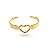 BRACELETE CORAÇÃO VAZADO BANHADO A OURO 18K. - Imagem 1