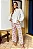 CALÇA JEANS FLORAL RETA C/ PREGAS - Imagem 1