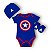 Body para Bebê Manga Curta Capitão America com Gorro e Sapato - Imagem 4