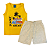 Conjunto Camiseta Regata e Bermuda Moletinho 01/02/03 ReiREx Mostarda - Imagem 1