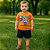 Conjunto Infantil Camiseta Dino e Bermuda 01/02/03 Orange - Imagem 1