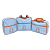 KIT BOLSA BONI 8002 AZUL - Imagem 1