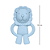MORDEDOR BUBA SILICONE LEAOZINHO AZUL - Imagem 4
