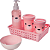 KIT HIGIENE PLASUTIL DECORA BEAR ROSA - Imagem 1