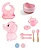 CONJUNTO SILICONE BABY STYLE ELEFANTINHO ROSA - Imagem 1