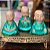 Trio Monges em meditação (verde cintilante) - Imagem 1