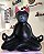 Gato Yoga meditando (preto/rosa) - Imagem 1