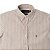Camisa Ralph Lauren Masculina Manga Curta Fine Striped Oxford Listrada Cor Bege - Imagem 2