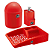 Kit Pia Completo Lixeira 4l + Dispense 500ml + Escorredor - Vermelho Uz - Imagem 1
