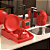 Kit Pia Completo Lixeira 4l + Dispense 500ml + Escorredor - Vermelho Uz - Imagem 7