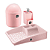 KIT Pia Completo Lixeira 4l + Dispense 500ml + Escorredor - Rosa UZ - Imagem 1