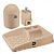 KIT Pia Completo Lixeira 4l + Dispense 500ml + Escorredor - Capuccino UZ - Imagem 1