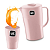 Jarra de Suco e Agua Com Tampa 2L Com 6 Copos 300ML Plástico Premium Uz - Rosa - Imagem 1