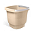 Balde Quadrado com Alça 12l Uz 	Casa Lavanderia Limpeza Designer Moderno Desenhado - Capuccino - Imagem 1