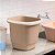 Balde Quadrado com Alça 12l Uz 	Casa Lavanderia Limpeza Designer Moderno Desenhado - Capuccino - Imagem 5