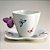 Jogo 6 Xicaras de Café 100ml em Porcelana Linha Borboletas Wolff Mesa Posta de Luxo - Imagem 5