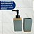 Conjunto Banheiro 2 Peças em Ceramica e Bambu Porta Sabonete e Porta Escova Premium Cinza - Imagem 2