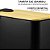 Lixeira 5 Litros Slim Retangular em Aço Inox e Tampa de Bambu de Luxo Ideal Para Cozinha e Banheiro Preto - Imagem 4