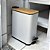 Lixeira 5 Litros Retangular em Aço Inox e Tampa de Bambu Luxo Ideal para Cozinha e Banheiro Branco - Imagem 9