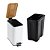 Lixeira 3 Litros Retangular em Aço Inox e Tampa de Bambu Luxo Ideal Para Banheiro e Cozinha Branco - Imagem 10