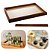 Bandeja de Madeira com Sisal e Vidro 38x24cm Ideal para Moveis, Aparado e Café Wolff Luxo - Imagem 1