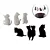 Marcador de Copos 6 Peças Silicone Gato - Imagem 1