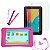 Kit Capa Rosa + Película Para Tablet M7s Go M7 Wifi M7s Lite M7 Quad - Imagem 1