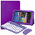 Capa c/ Suporte P/ Tablet 9 Polegadas M9 Multi + Teclado Bluetooth Roxo - Imagem 1