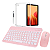 Capa de Silicone Transparente Para Tablet Galaxy Tab A7 T500 + Caneta Touch 3 em 1 + Teclado e Mouse Rosa via Bluetooth - Imagem 1