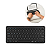 Teclado Bluetooth Preto para Tablet com Carregamento Tipo C | Sem Fio, Portátil e Universal - Imagem 1