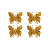 Borboletas Natalinas Douradas com Glitter Kit com 4 Unidades - Imagem 1