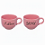 Kit com 2 Xícaras rosa p/ presente romantico namorados I Love You - Imagem 1